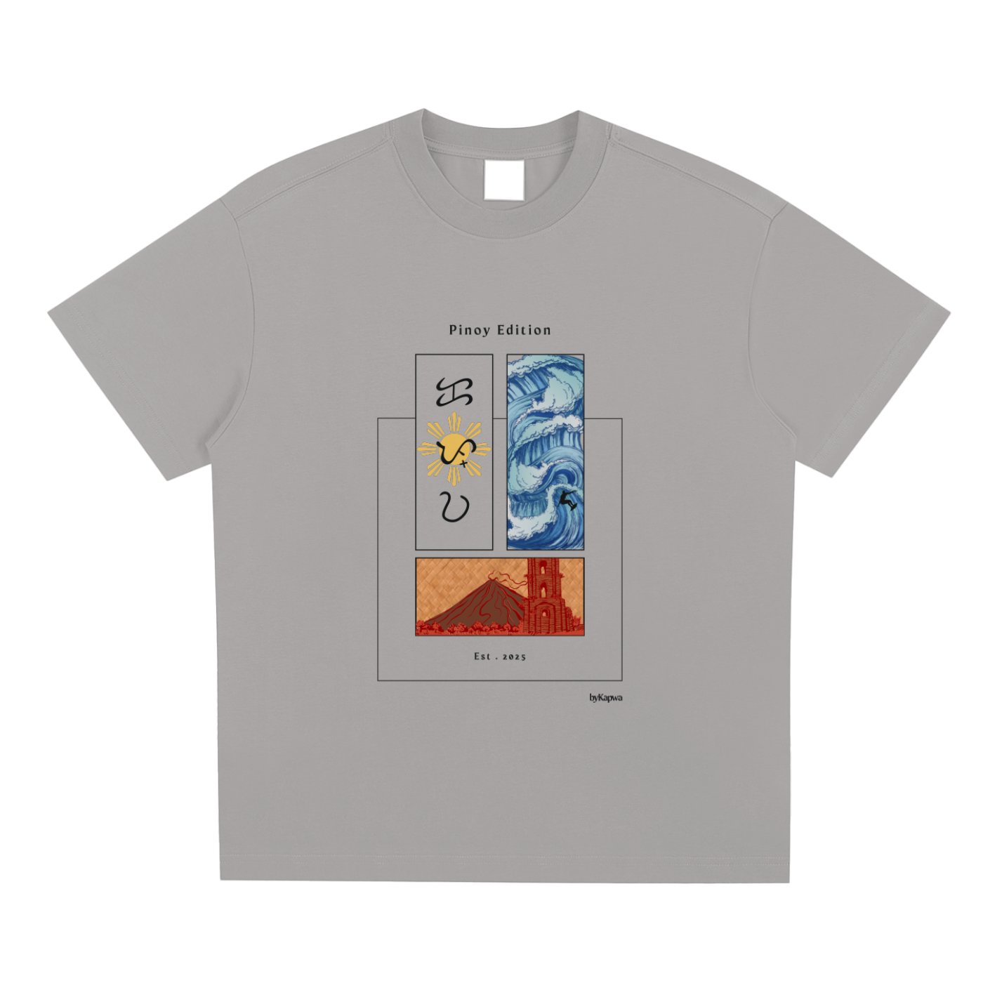 Pinoy Edition,Filipino,Mayon Volcano,Waves,T-Shirt,Tee