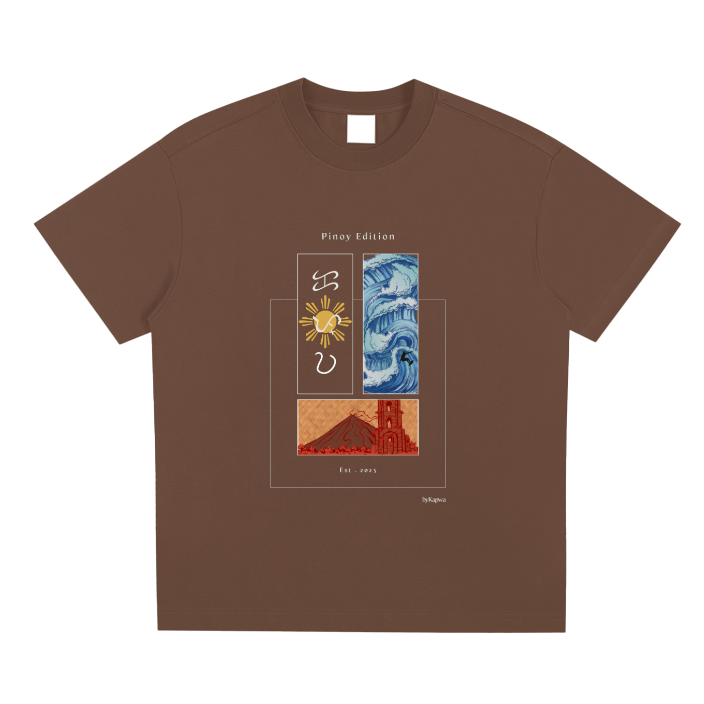 Pinoy Edition,Filipino,Mayon Volcano,Waves,T-Shirt,Tee