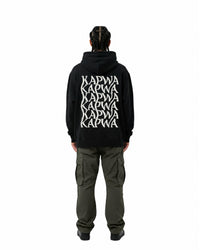 byKapwa Studio | Kapwa Wave Hoodie - Dark | Hoodie Schwarz | Model Mann Rückseite