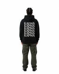byKapwa Studio | Kapwa Repeat Hoodie - Dark | Hoodie Schwarz | Model Mann Rückseite