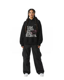 byKapwa Studio | Team Extra Rice Hoodie - Dark | Hoodie Schwarz | Model Frau Vorderseite