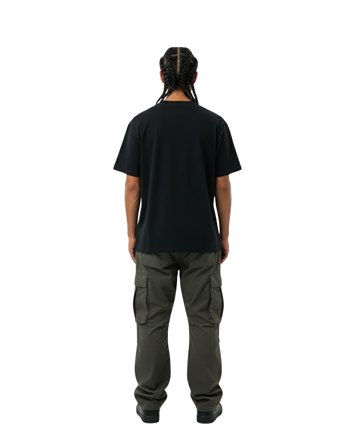 byKapwa Studio | byKapwa Spiral Tee - Dark | T-Shirt Schwarz | Model Mann Rückseite