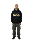 byKapwa Studio | Gold Liquid 3D Kapwa Hoodie - Dark | Hoodie Schwarz | Model Mann Vorderseite