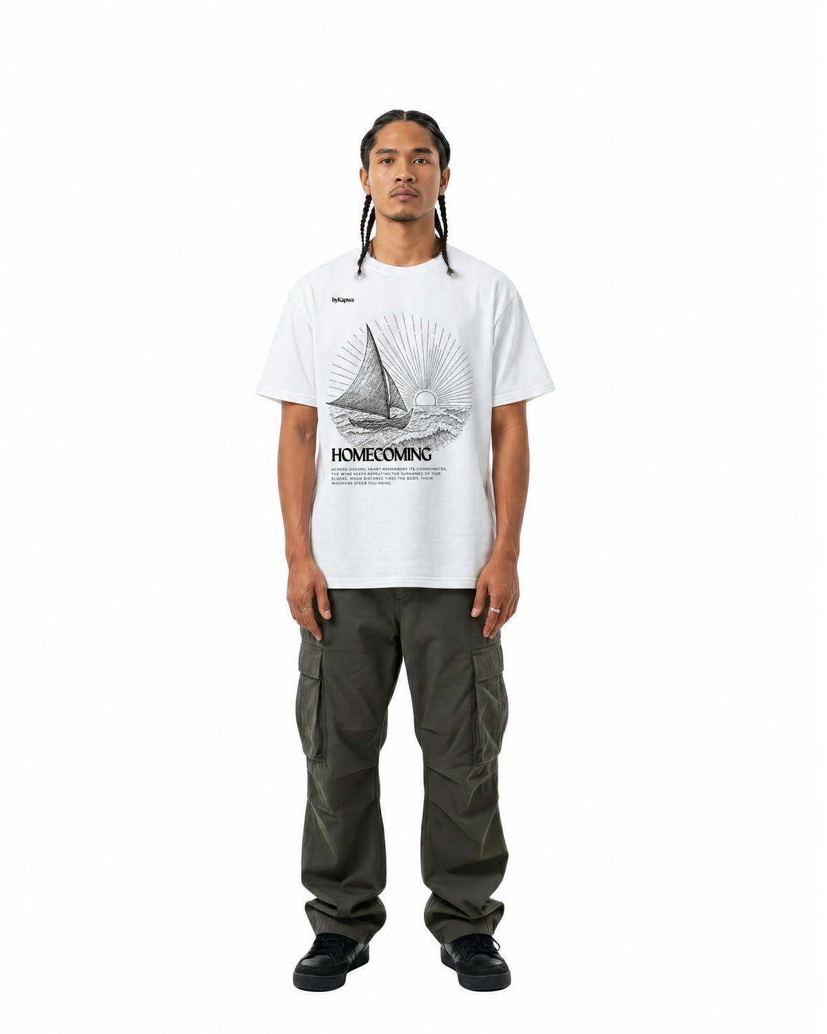 byKapwa Studio | Homecoming Tee - Light | T-Shirt Weiß | Model Mann Vorderseite