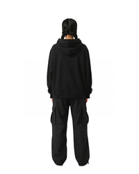 byKapwa Studio | Sinigang Crew Club Hoodie – Dark | Hoodie Schwarz | Model Frau Rückseite