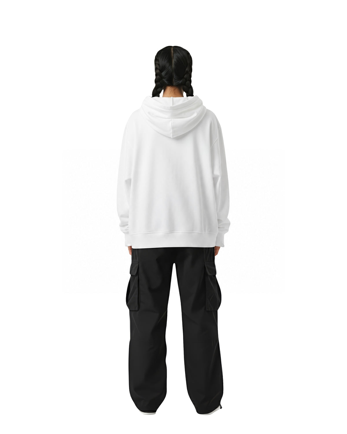byKapwa Studio | Kapwa Tattoo Silhouette Hoodie - Light | Hoodie Weiß | Model Frau Rückseite